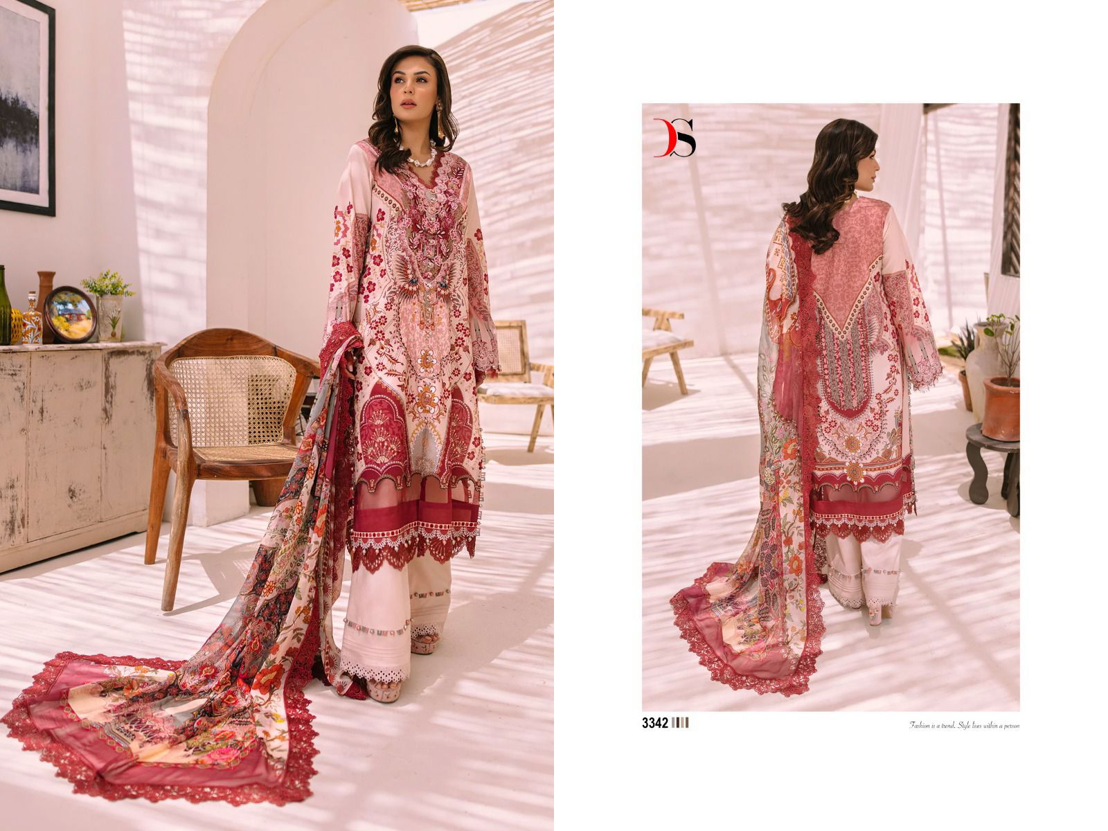 Deepsy Firdous Bliss Lawn 23 Cotton Dupatta Pakistani Salwar Suits
